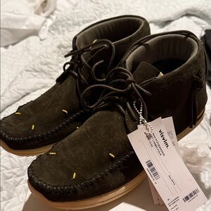 Visvim  Brown Suede Moccasin Shoes 9 M , 11 F